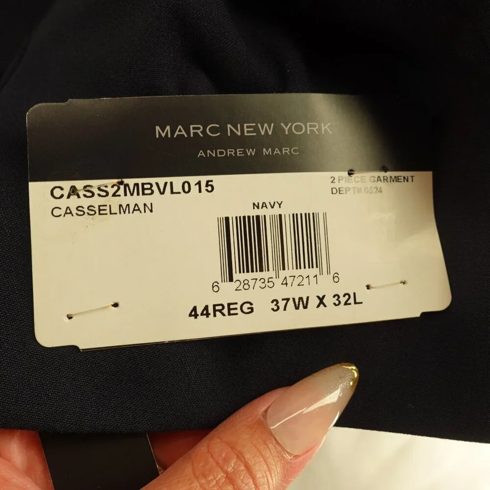 Men's Marc New York by Andrew Marc Suit Blazer Jacket in Navy size 44R NEW